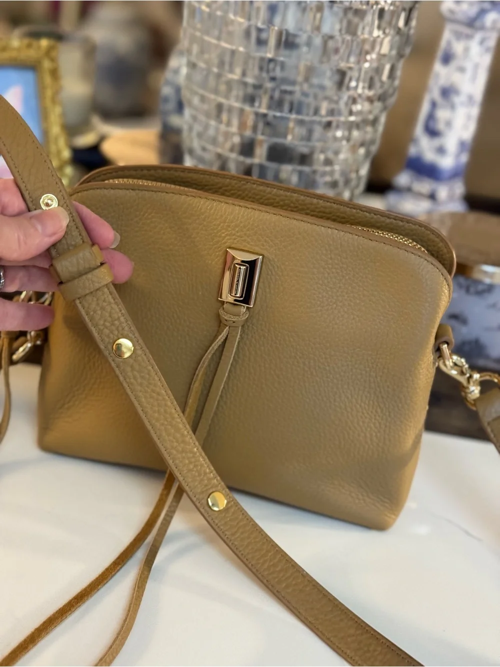 🤎 NEW REBECCA MINKOFF, DARREN TAN, LEATHER CROSSBODY BAG!